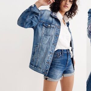 Madewell M Womens B Sides™ Oversized Jean Jacket: Bandana Edition